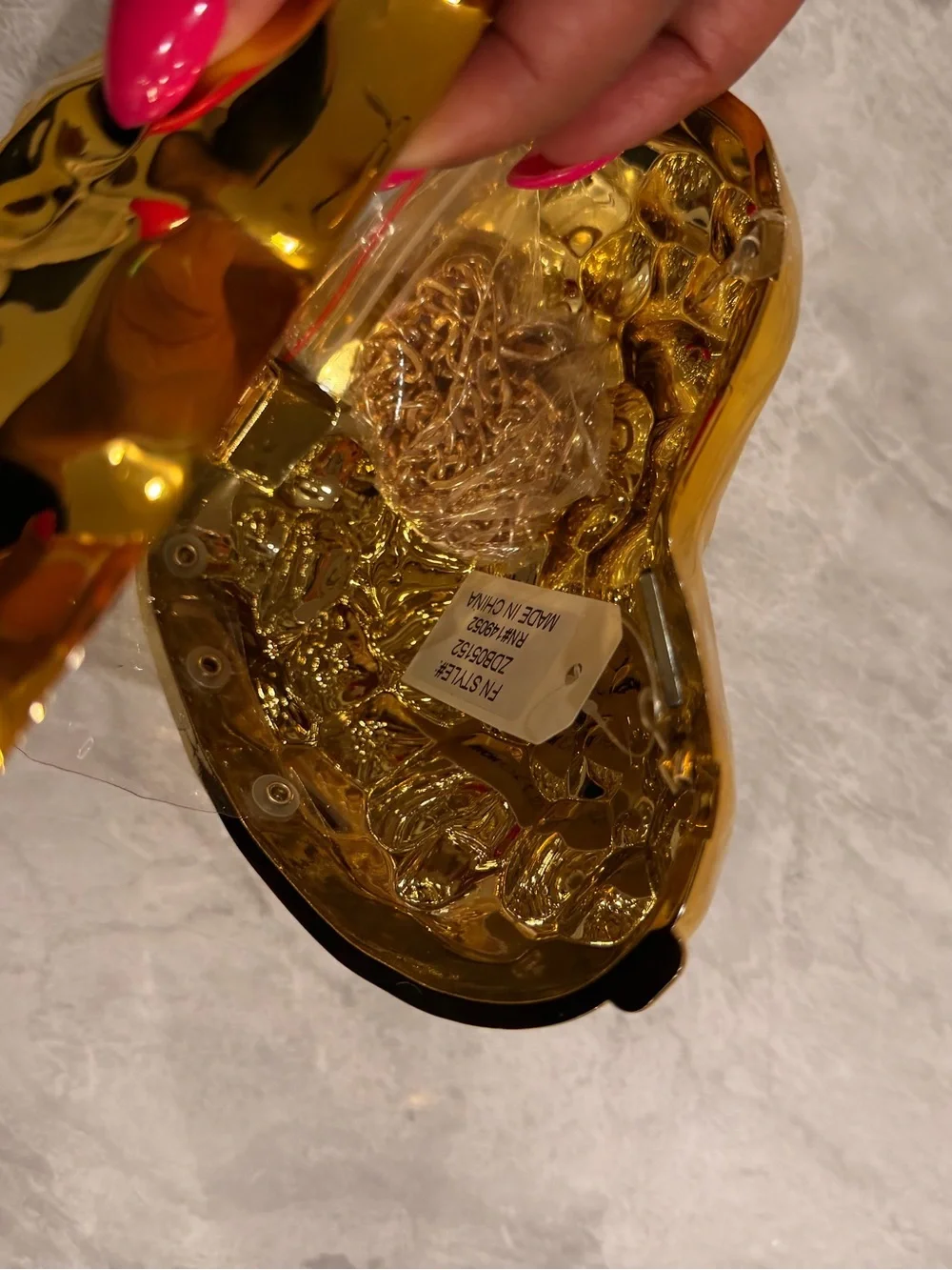 Decorative Gold Metallic Heart Accent purse